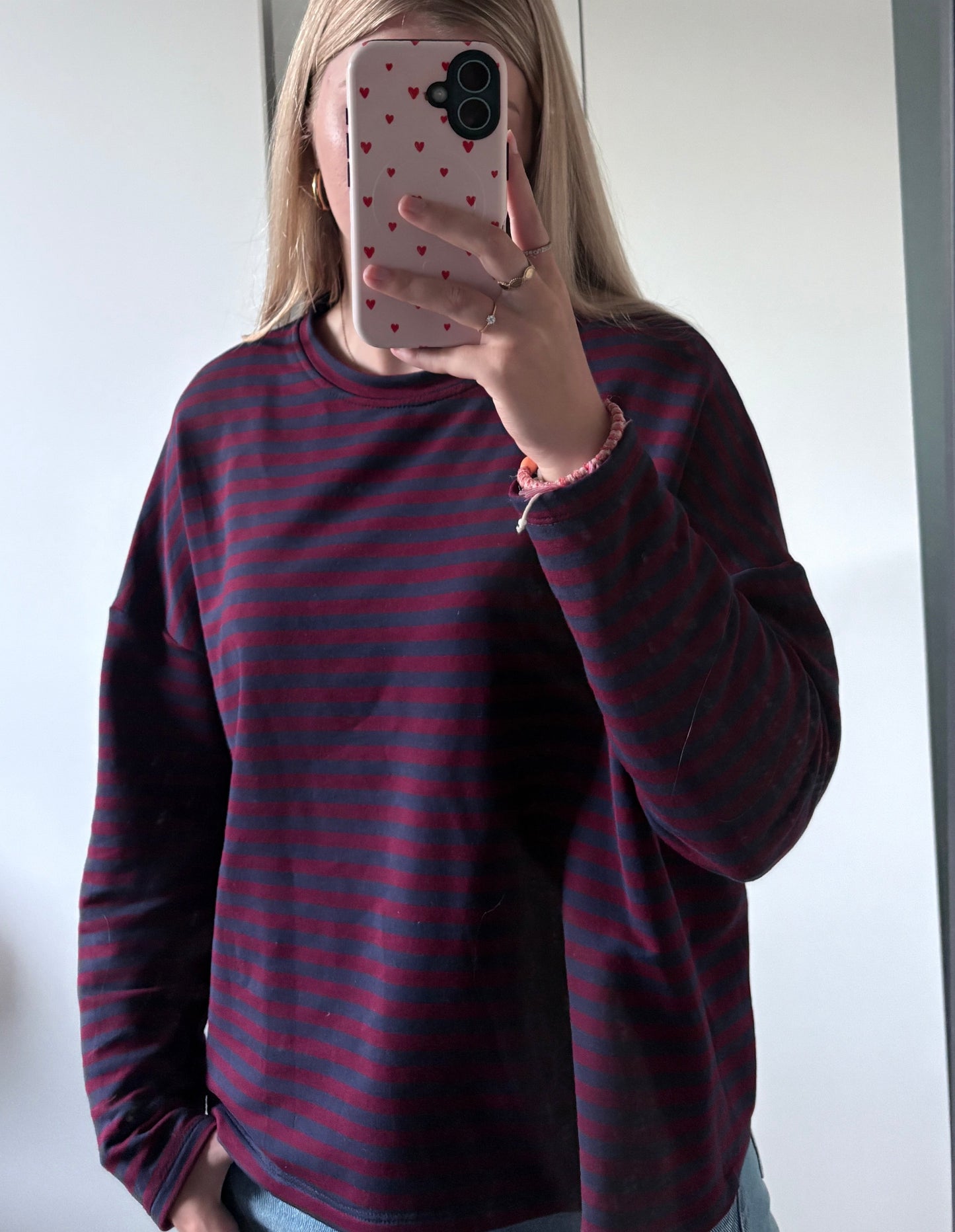 Striped longsleeve navy/Bordeaux