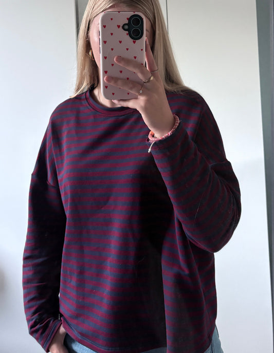Striped longsleeve navy/Bordeaux